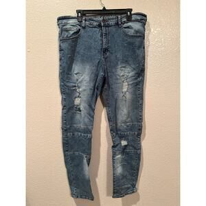 TR Tailored Recreation Distressed light wash skinny premium Jeans 38 x 32